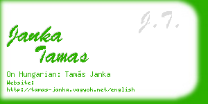 janka tamas business card
