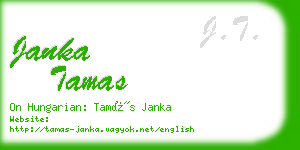 janka tamas business card